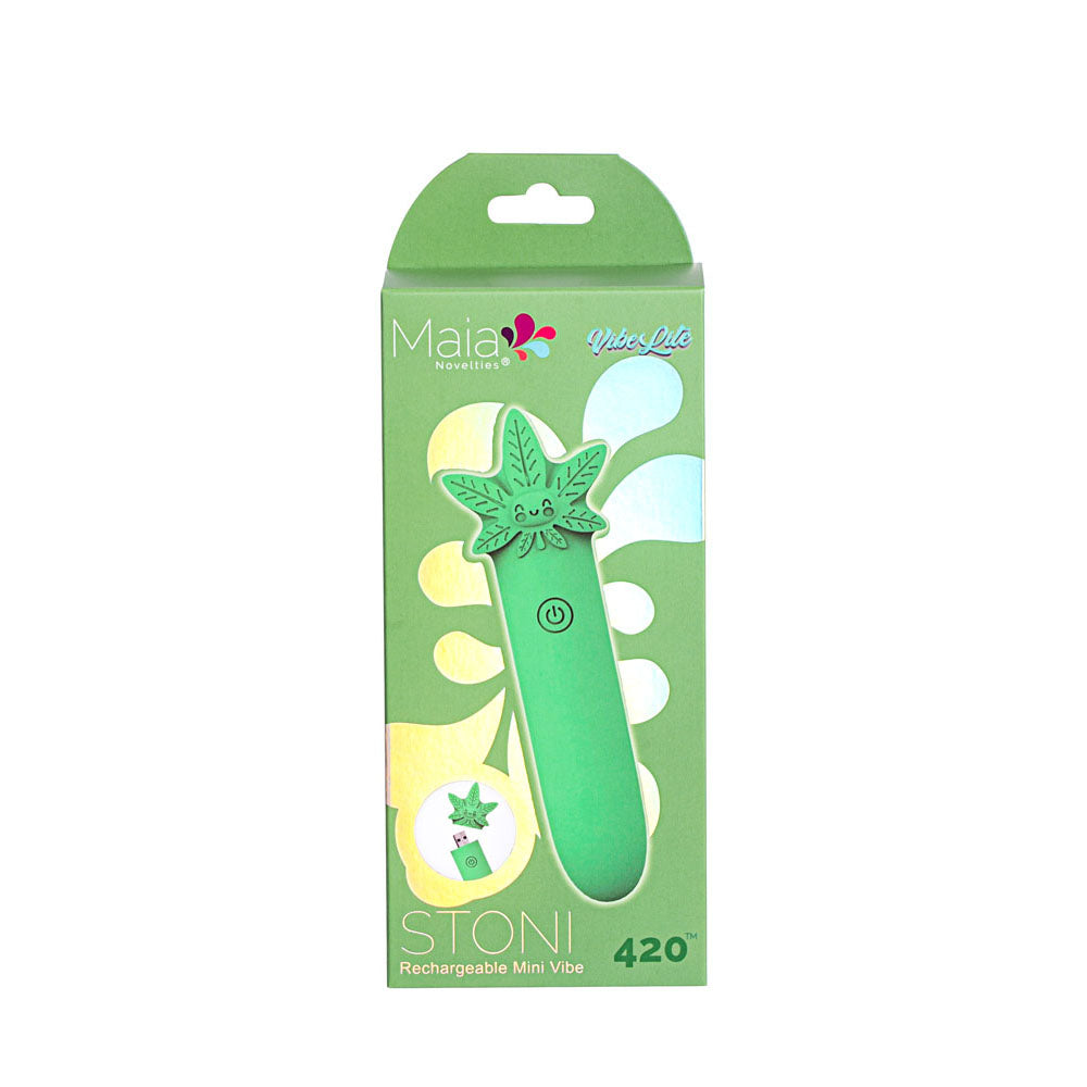 Maia STONI - 420 Green 11.1 cm USB Rechargeable Bullet - MA24-09