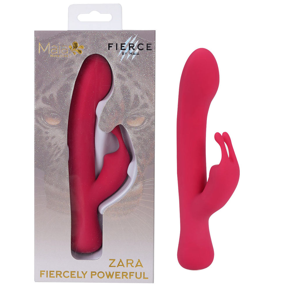 Maia ZARA - Red - Red 17.1 cm USB Rechargeable Rabbit Vibrator - MA24-18-RED
