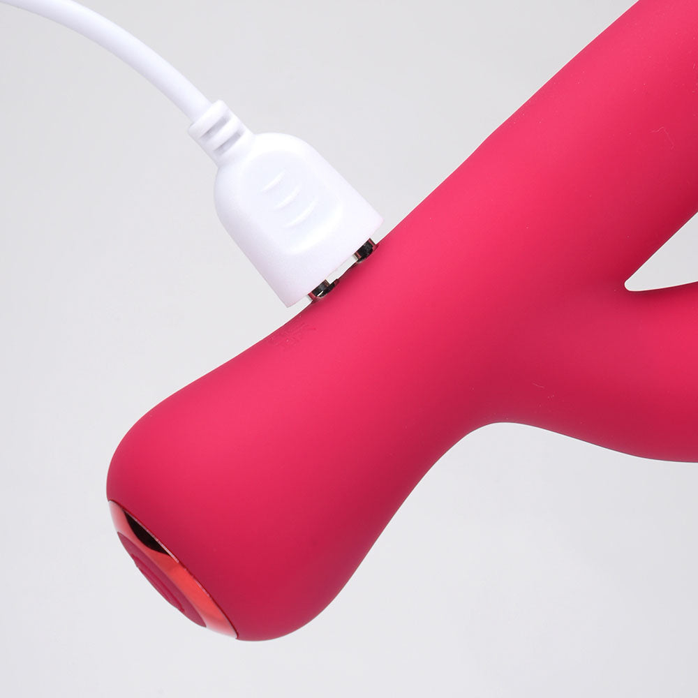 Maia ZARA - Red - Red 17.1 cm USB Rechargeable Rabbit Vibrator - MA24-18-RED