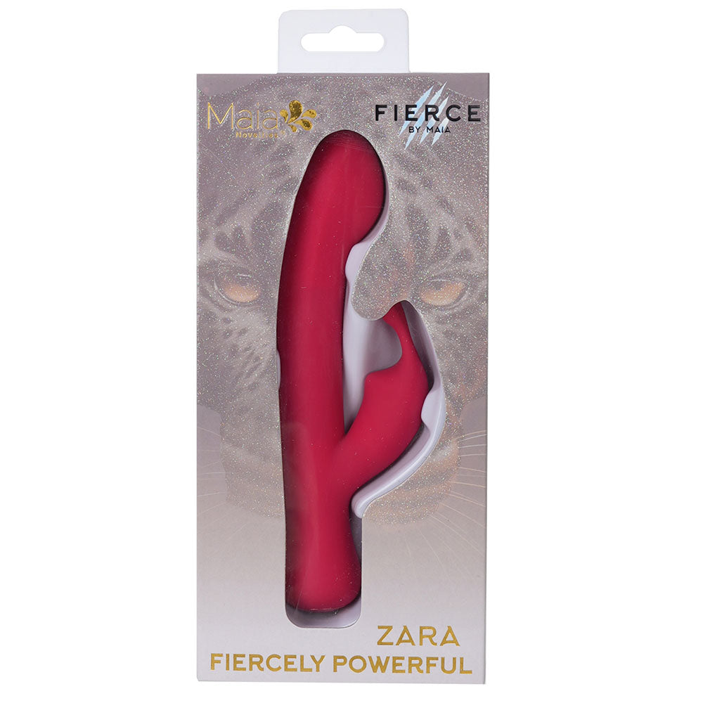 Maia ZARA - Red - Red 17.1 cm USB Rechargeable Rabbit Vibrator - MA24-18-RED