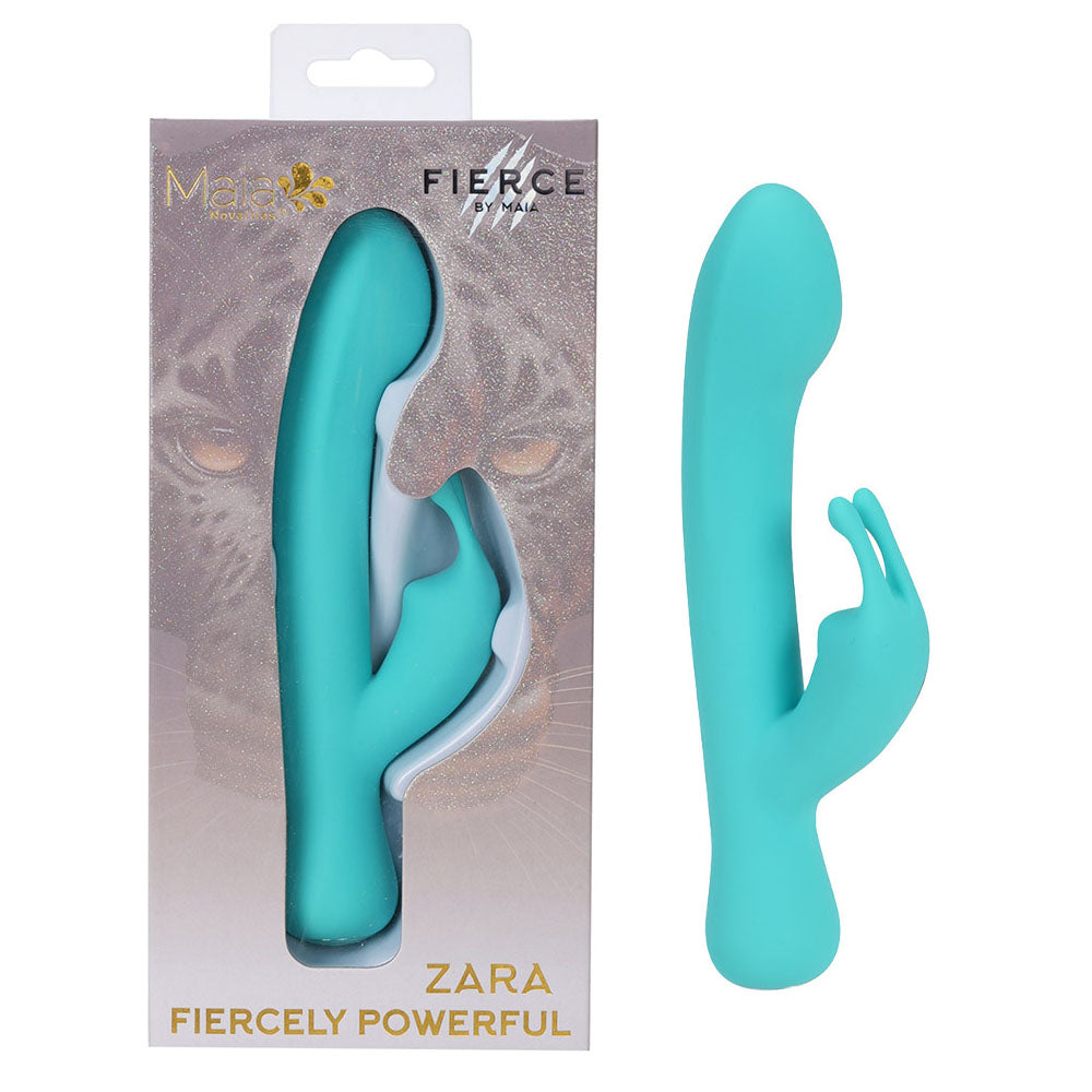 Maia ZARA - Teal - Teal 17.1 cm USB Rechargeable Rabbit Vibrator - MA24-18-TEAL