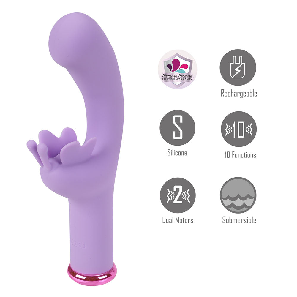 Maia MYLA - Lavender - Lavender 15.9 cm USB Rechargeable Butterfly Vibrator - MA24-19-LAVENDER