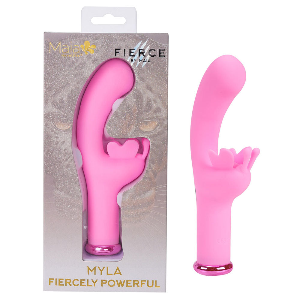 Maia MYLA - Pink - Pink 15.9 cm USB Rechargeable Butterfly Vibrator - MA24-19-PINK