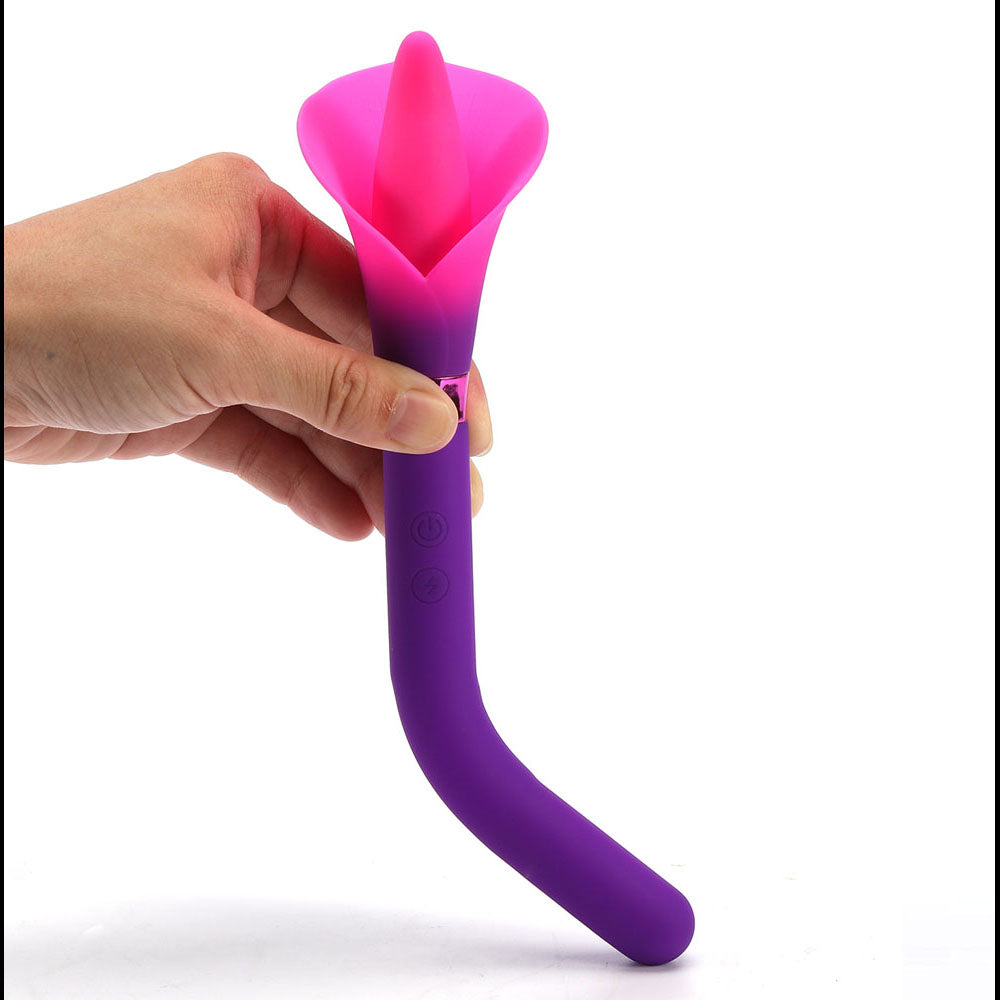 Maia VALA - Purple - Purple/Pink 22.2 cm USB Rechargeable Flower Vibrator - MA25-07-PURPLE