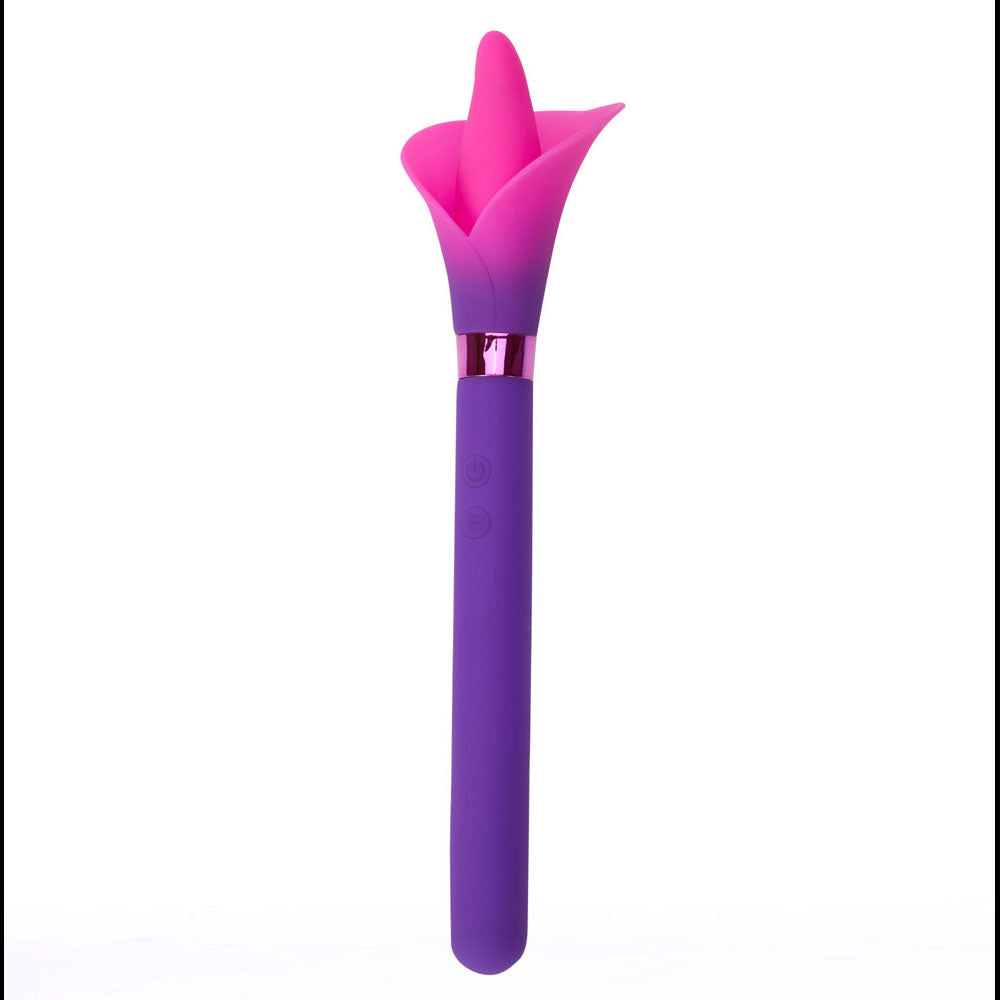 Maia VALA - Purple - Purple/Pink 22.2 cm USB Rechargeable Flower Vibrator - MA25-07-PURPLE
