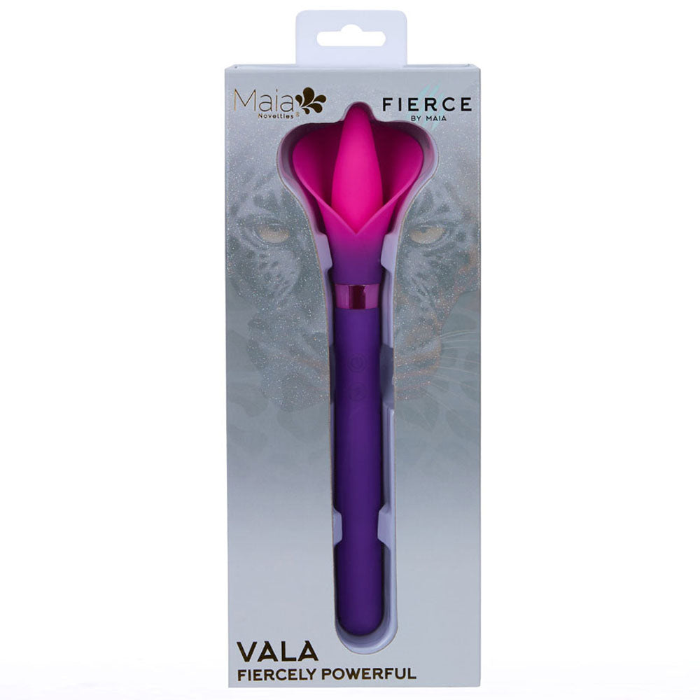 Maia VALA - Purple - Purple/Pink 22.2 cm USB Rechargeable Flower Vibrator - MA25-07-PURPLE