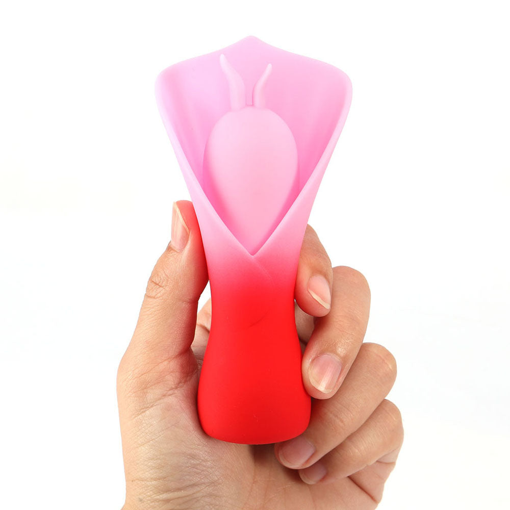 Maia MINA - Red - Red/Pink USB Rechargeable Fluttering Flower Stimulator - MA25-11-RED