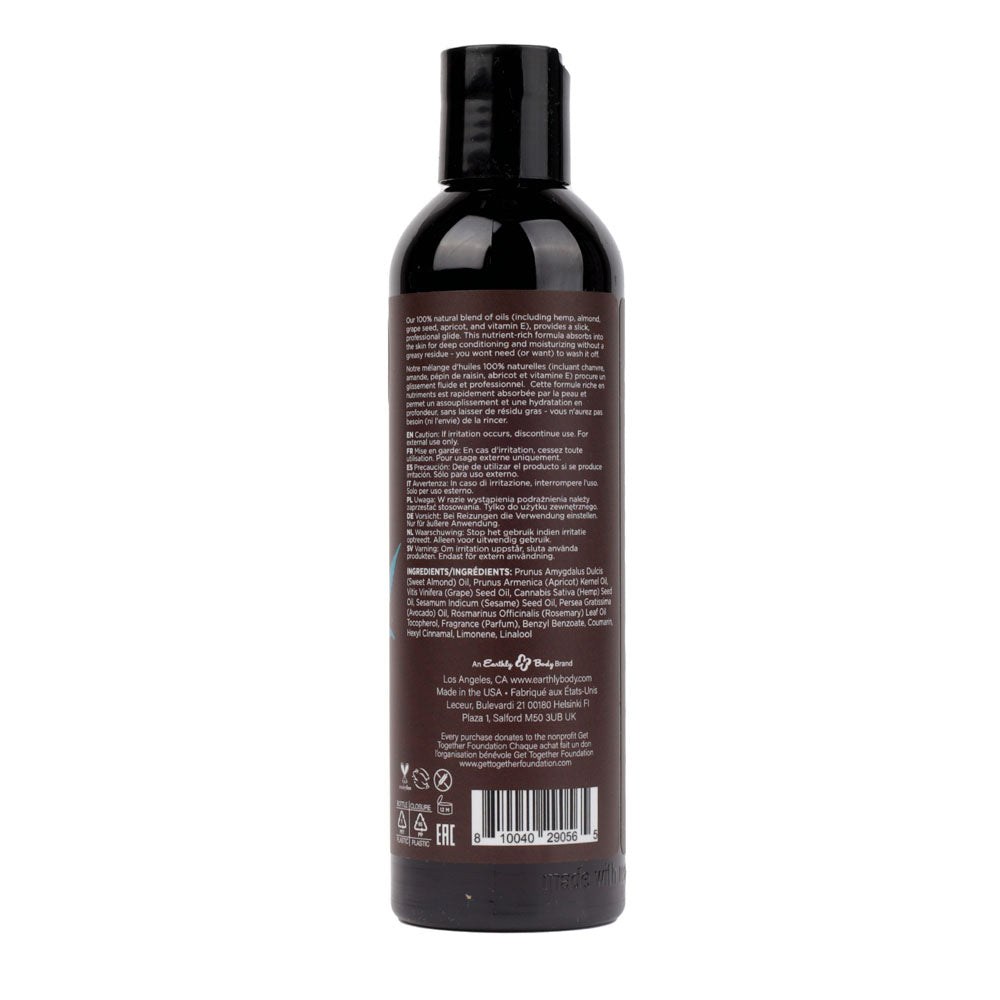 Hemp Seed Massage & Body Oil - Sunsational (Italian Bergamot, Juniper Berries & White Wood) Scented - 237 ml Bottle - MAS046