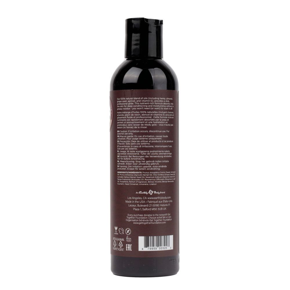 Hemp Seed Massage & Body Oil - Moroccan Nights (Earthy & Spicy-Sensual) Scented - 237 ml Bottle - MAS075