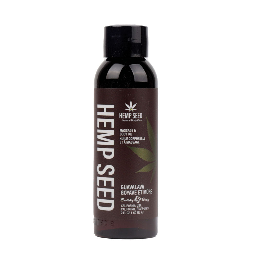 Hemp Seed Massage & Body Oil - Guavalava (Guava & Blackberry) Scented - 59 ml Bottle - MAS268