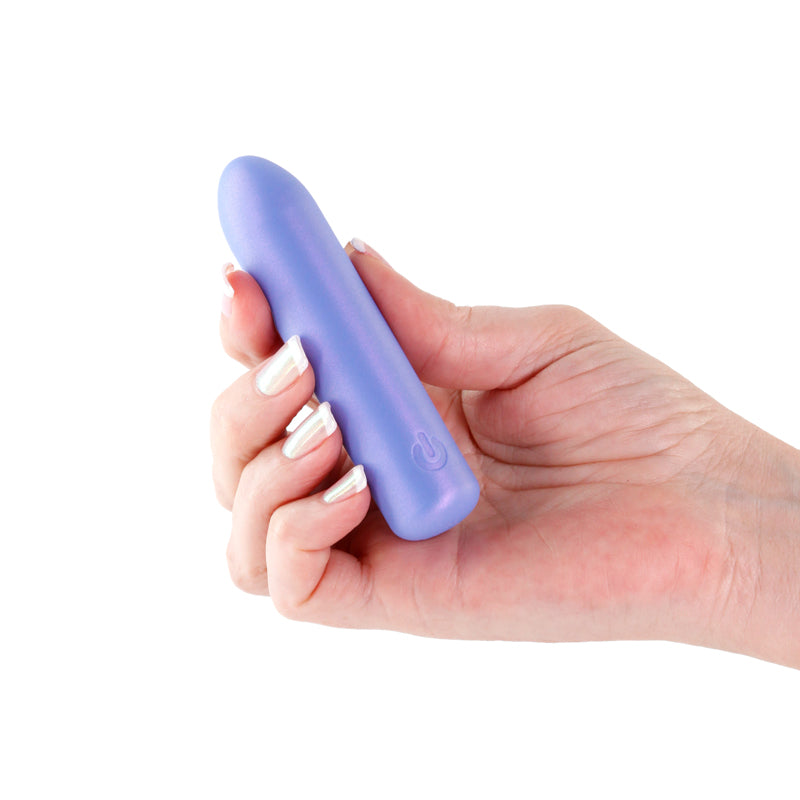 Seduction - Roxy - Metallic Blue - Metallic Blue 9 cm USB Rechargeable Vibrating Bullet - NSN-0235-17