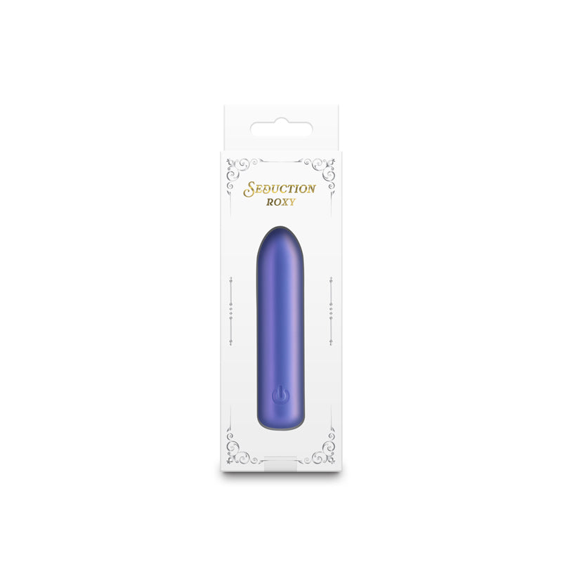 Seduction - Roxy - Metallic Blue - Metallic Blue 9 cm USB Rechargeable Vibrating Bullet - NSN-0235-17