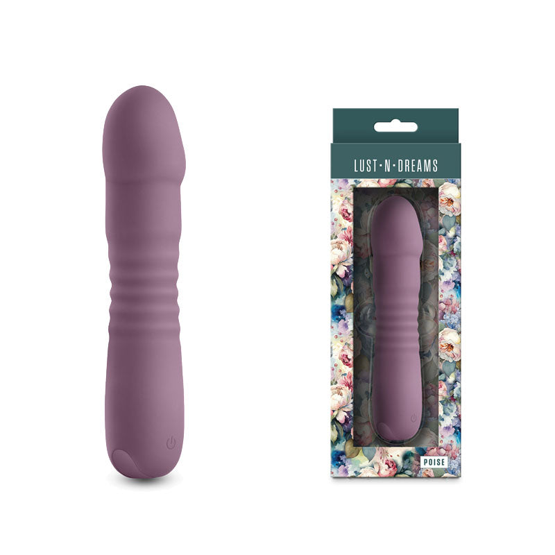 Lust-n-Dreams - Poise - Mauve - Purple 17.3 cm USB Rechargeable Thrusting Vibrator - NSN-0245-75