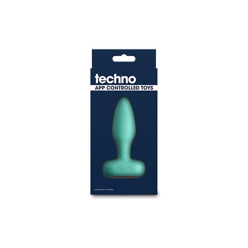 Techno - Prism - Teal 10.9 cm USB Rechargeable Butt Plug with App Control - NSN-0287-08