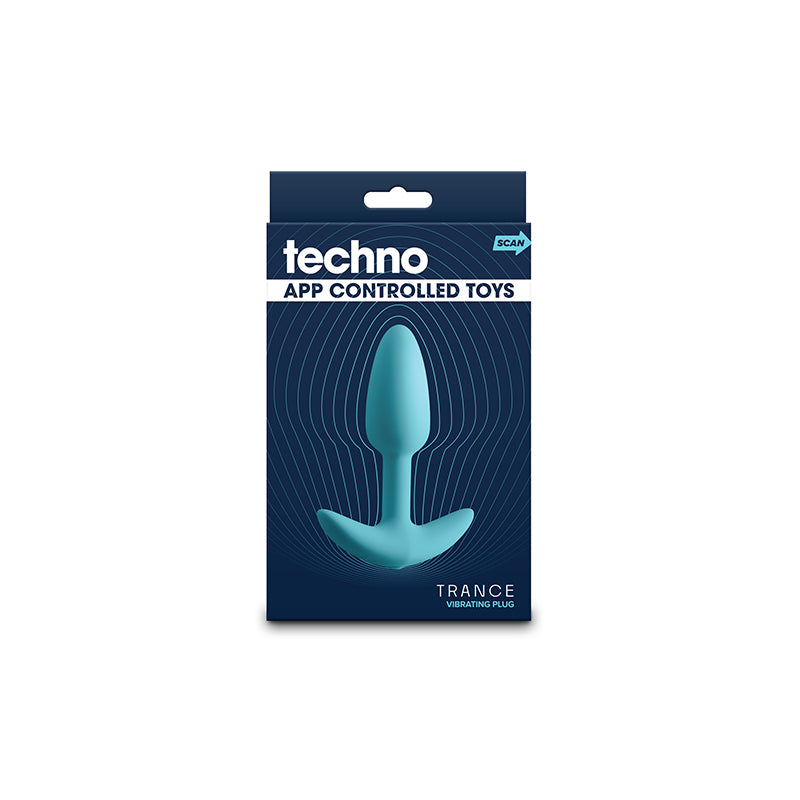 Techno - Trance - Blue 10.9 cm USB Rechargeable Butt Plug with App Control - NSN-0287-17