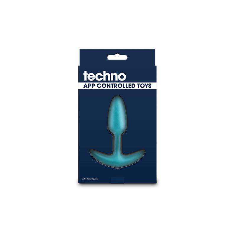Techno - Trance - Blue 10.9 cm USB Rechargeable Butt Plug with App Control - NSN-0287-17