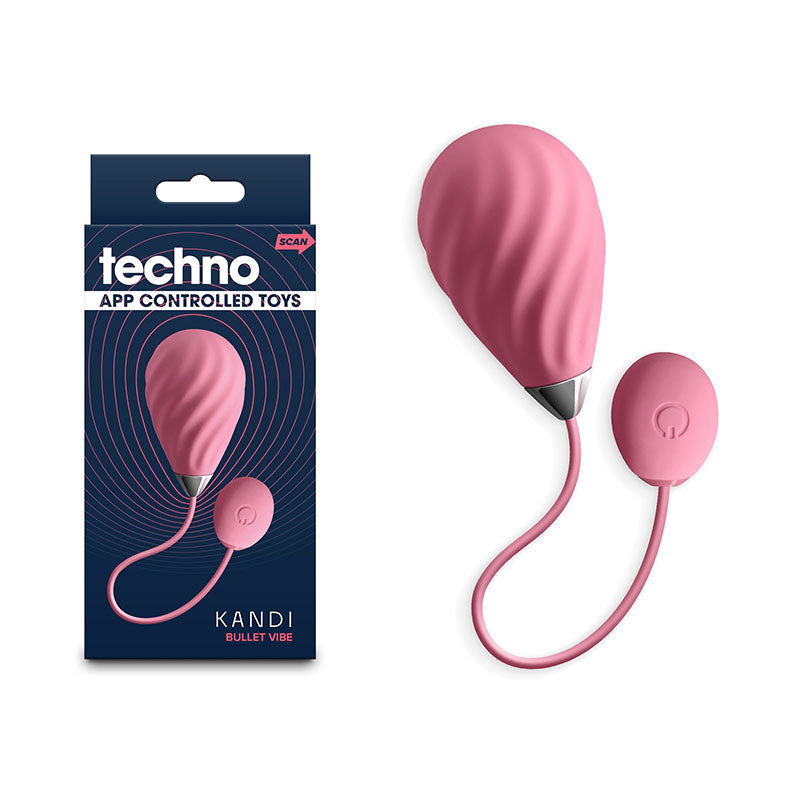 Techno - Kandi - Pink USB Rechargeable Vibrating Egg with App Control - NSN-0287-24