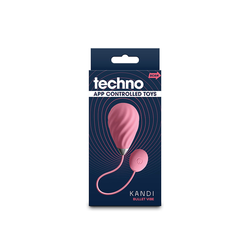 Techno - Kandi - Pink USB Rechargeable Vibrating Egg with App Control - NSN-0287-24