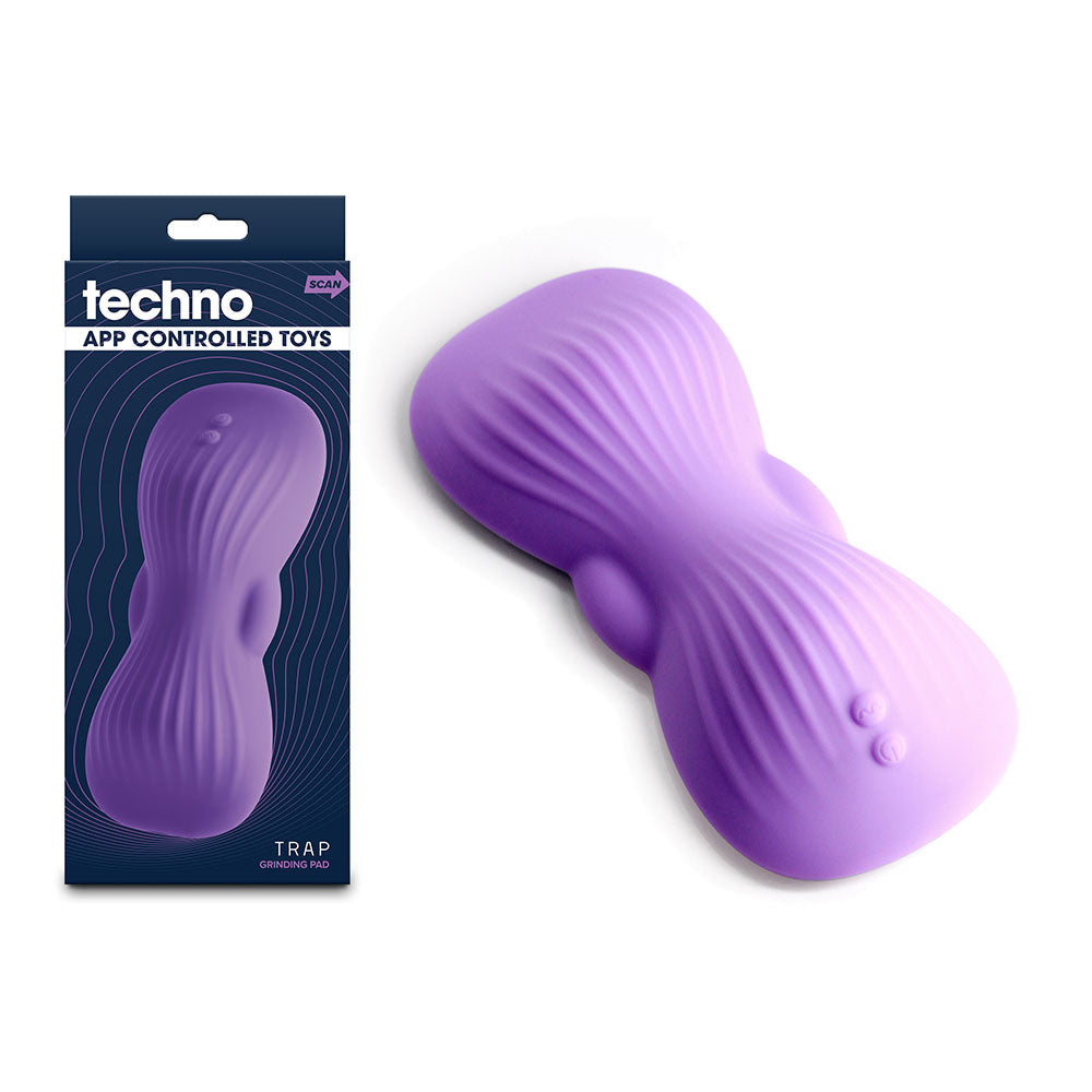 Techno - Trap - Purple - Purple USB Rechargeable Vibrating Grind Pad with App Control - NSN-0287-45