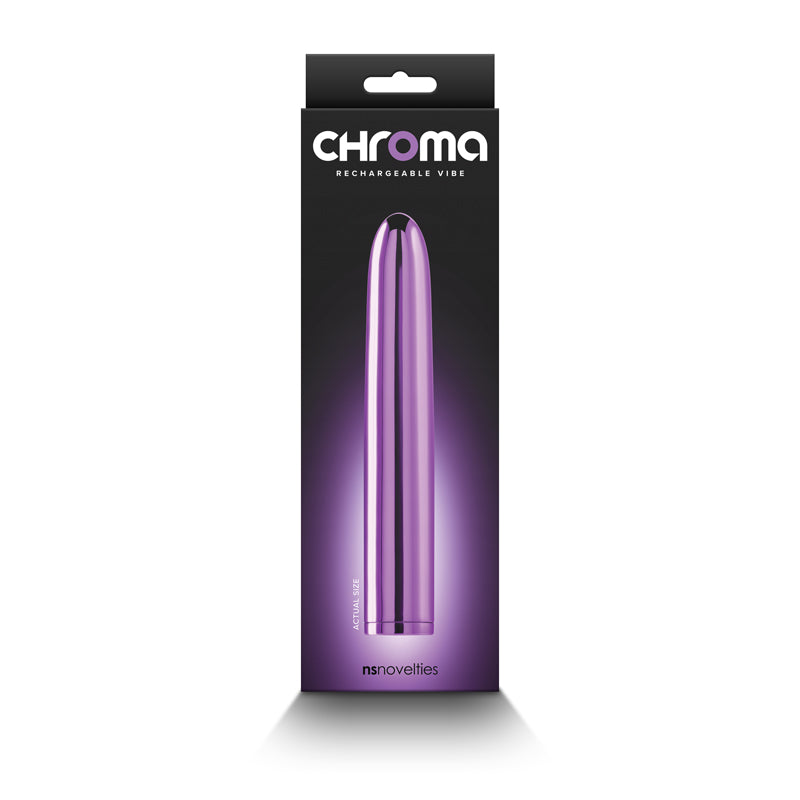 Chroma - Purple - Metallic Purple 17 cm USB Rechargeable Vibrator - NSN-0305-15