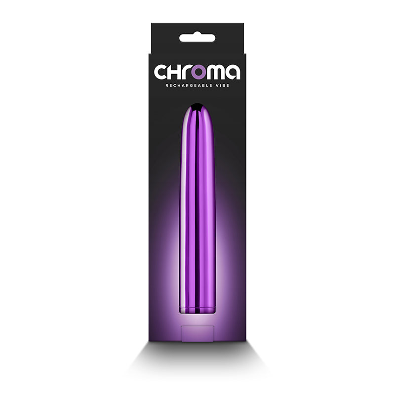Chroma - Purple - Metallic Purple 17 cm USB Rechargeable Vibrator - NSN-0305-15
