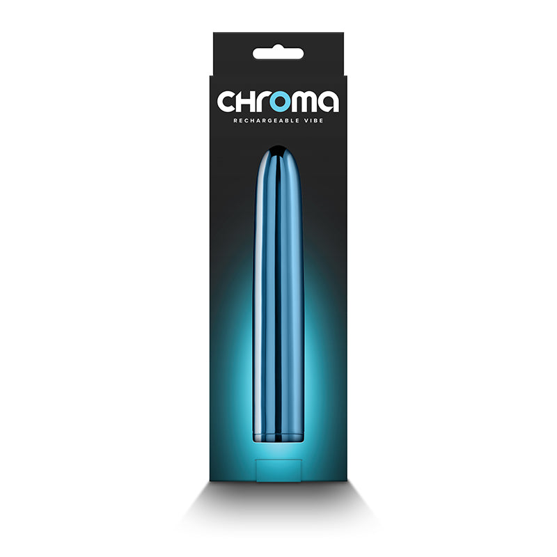 Chroma - Teal - Metallic Teal 17 cm USB Rechargeable Vibrator - NSN-0305-17