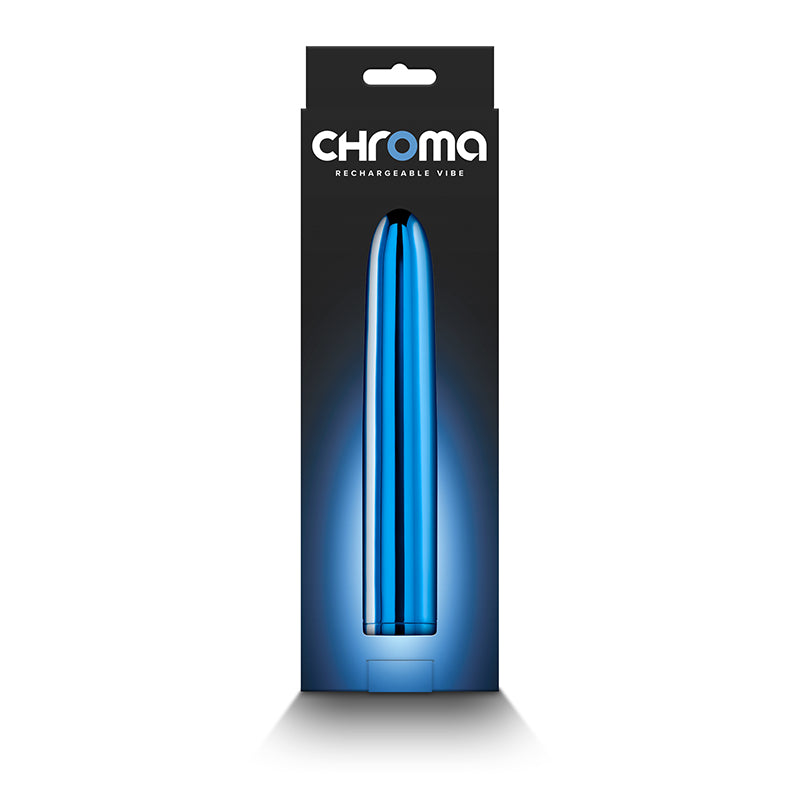 Chroma - Blue - Metallic Blue 17 cm USB Rechargeable Vibrator - NSN-0305-18