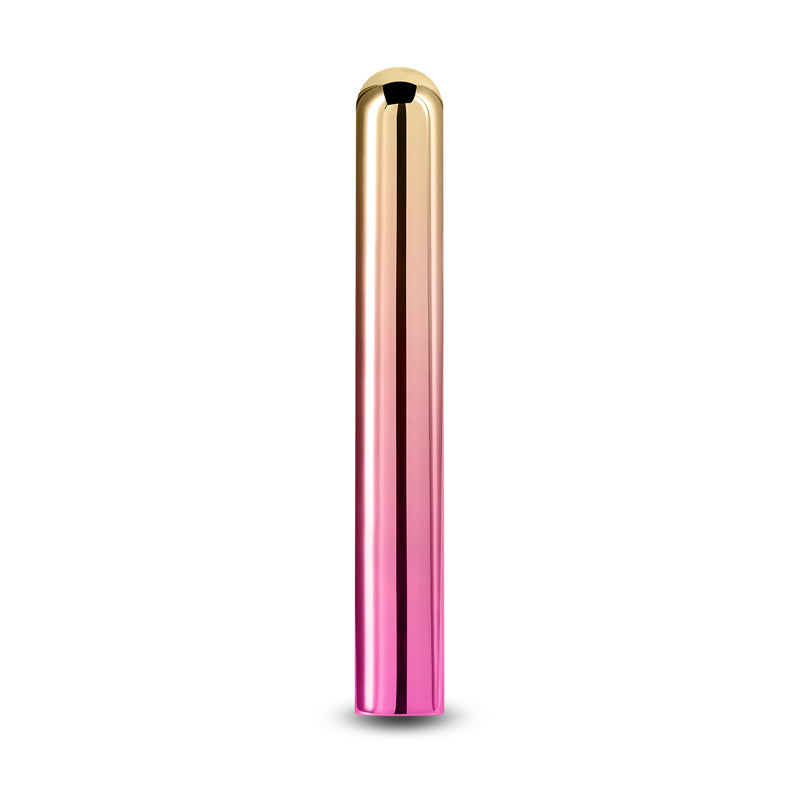 Chroma Sunrise - Large - Metallic Pink/Gold 13.8 cm USB Rechargeable Vibrator - NSN-0305-40