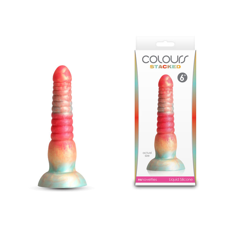 Colours Stacked - 6'' Dildo - Red/Gold - Red/Gold 16 cm Fantasy Dildo - NSN-0412-01