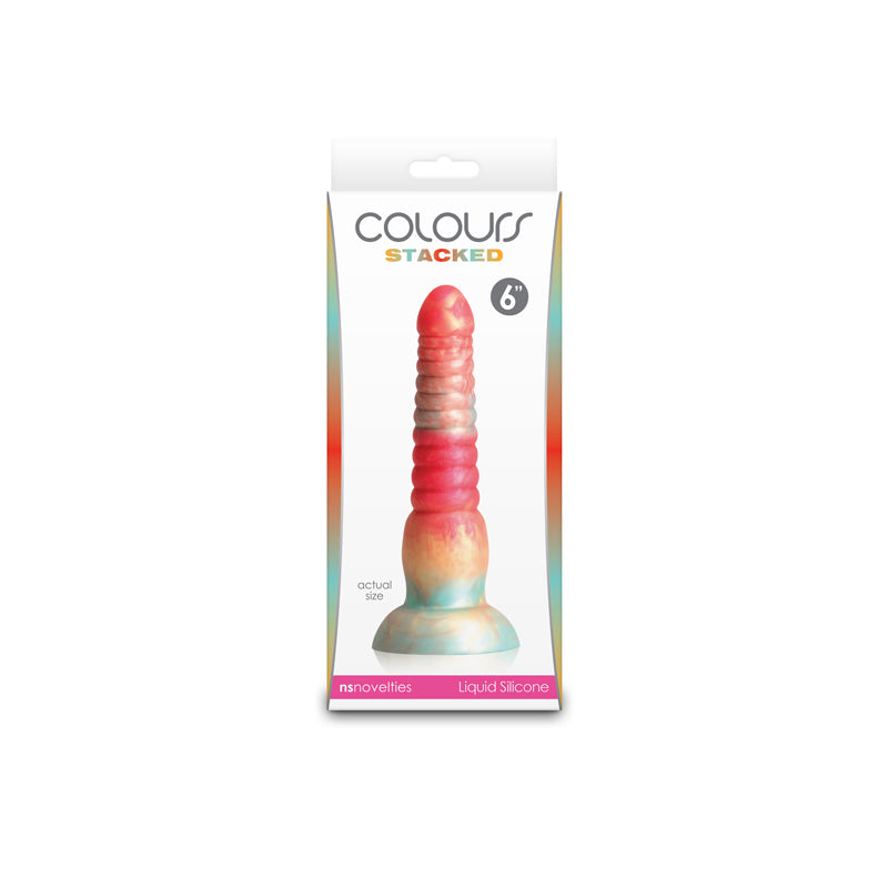 Colours Stacked - 6'' Dildo - Red/Gold - Red/Gold 16 cm Fantasy Dildo - NSN-0412-01