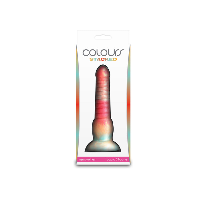Colours Stacked - 6'' Dildo - Red/Gold - Red/Gold 16 cm Fantasy Dildo - NSN-0412-01