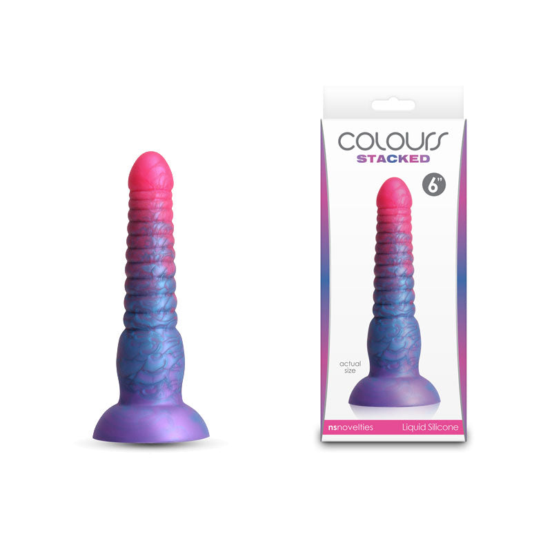Colours Stacked - 6'' Dildo - Pink/Blue - Pink/Blue 16 cm Fantasy Dildo - NSN-0412-02