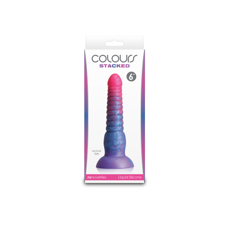 Colours Stacked - 6'' Dildo - Pink/Blue - Pink/Blue 16 cm Fantasy Dildo - NSN-0412-02