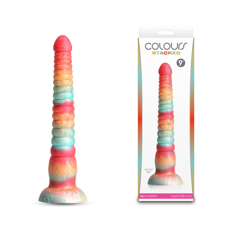 Colours Stacked - 9'' Dildo - Red/Gold - Red/Gold 23 cm Fantasy Dildo - NSN-0412-11