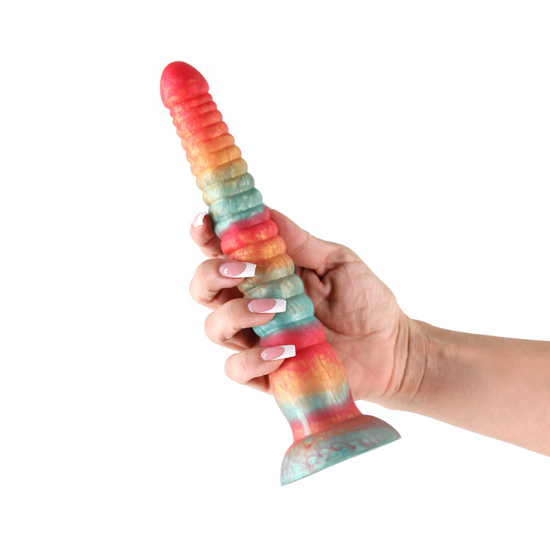 Colours Stacked - 9'' Dildo - Red/Gold - Red/Gold 23 cm Fantasy Dildo - NSN-0412-11