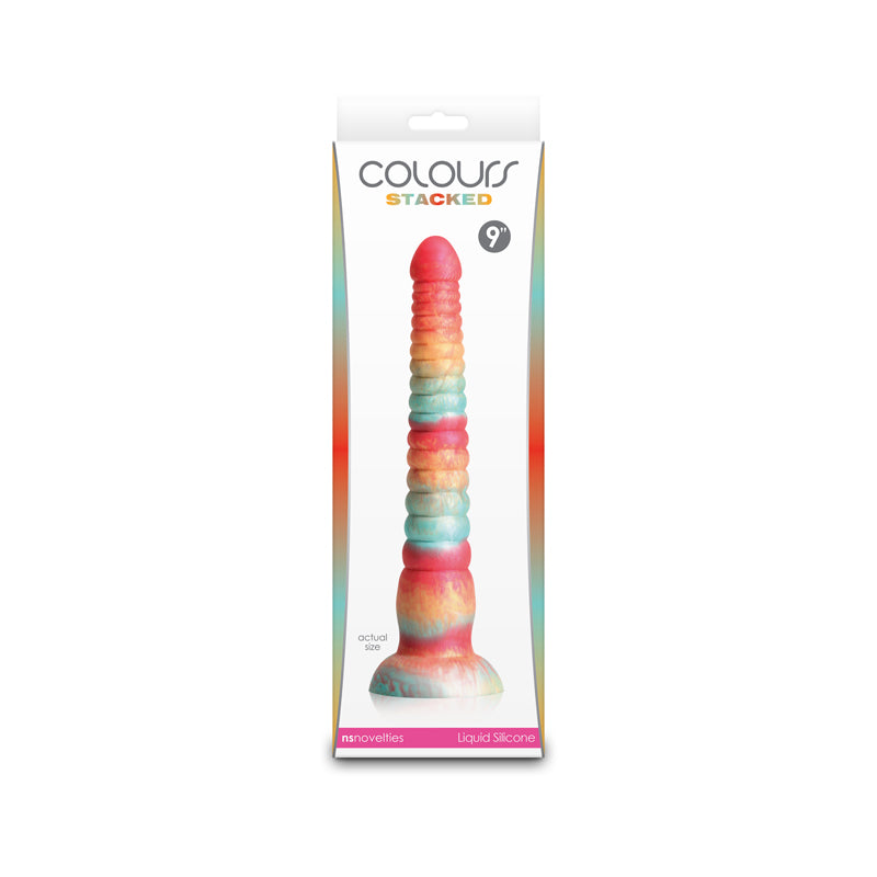Colours Stacked - 9'' Dildo - Red/Gold - Red/Gold 23 cm Fantasy Dildo - NSN-0412-11