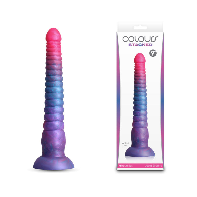 Colours Stacked - 9'' Dildo - Pink/Blue - Pink/Blue 23 cm Fantasy Dildo - NSN-0412-12