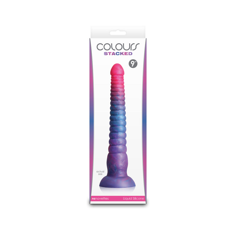 Colours Stacked - 9'' Dildo - Pink/Blue - Pink/Blue 23 cm Fantasy Dildo - NSN-0412-12