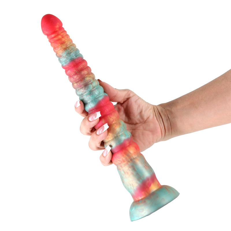 Colours Stacked - 12'' Dildo - Red/Gold - Red/Gold 30.6 cm Fantasy Dildo - NSN-0412-21