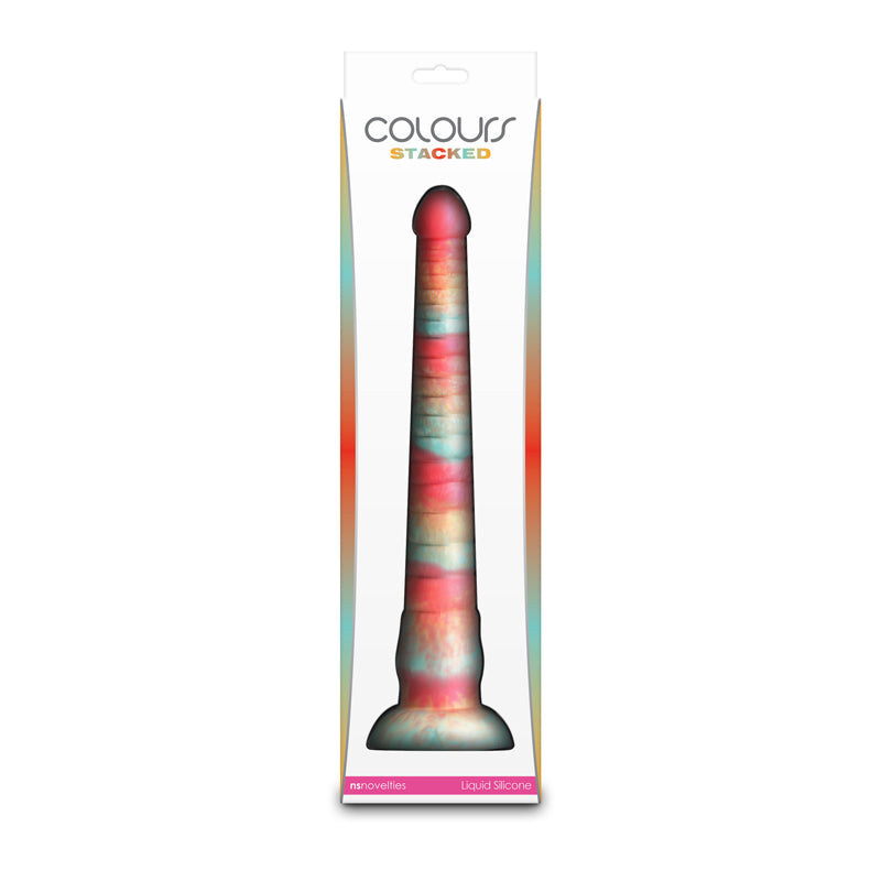 Colours Stacked - 12'' Dildo - Red/Gold - Red/Gold 30.6 cm Fantasy Dildo - NSN-0412-21