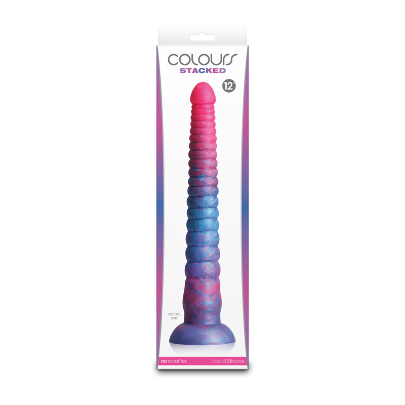 Colours Stacked - 12'' Dildo - Pink/Blue - Pink/Blue 30.6 cm Fantasy Dildo - NSN-0412-22