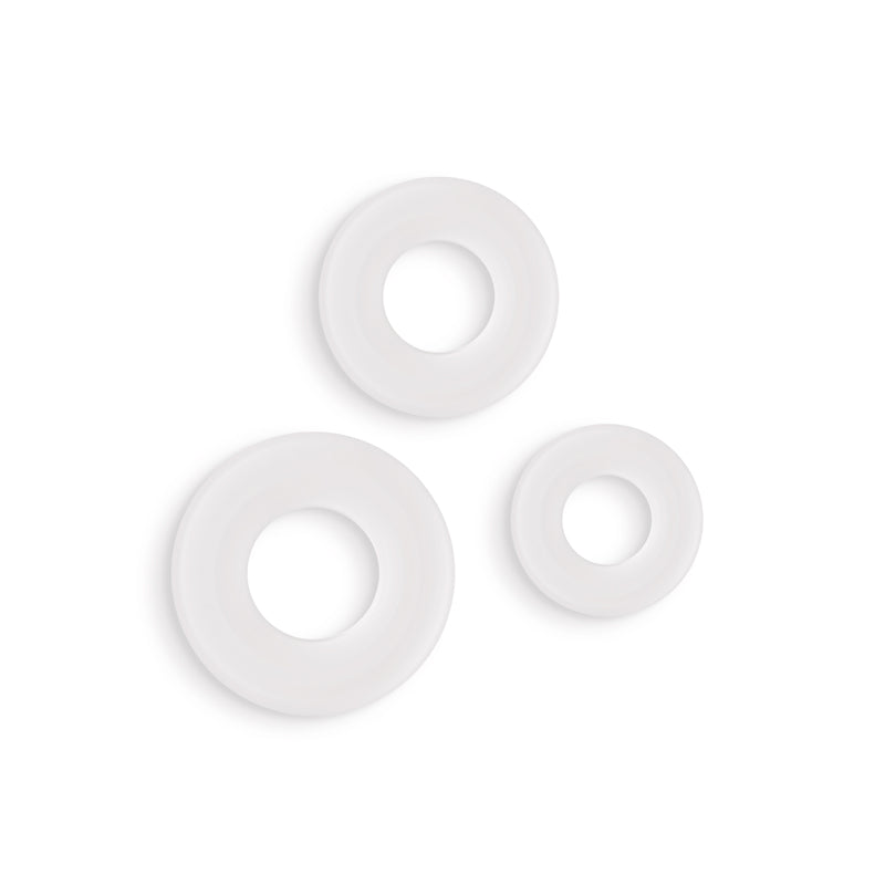 Firefly - 3pc Bubble Rings - White - Glow in Dark Cock Rings - Set of 3 Sizes - NSN-0474-01