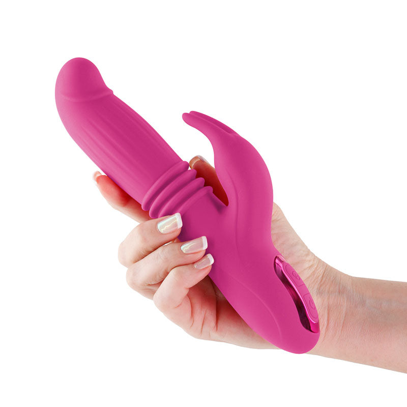 INYA Passion - Pink - Pink 22.2 cm USB Rechargeable Thrusting Rabbit Vibrator - NSN-0552-44