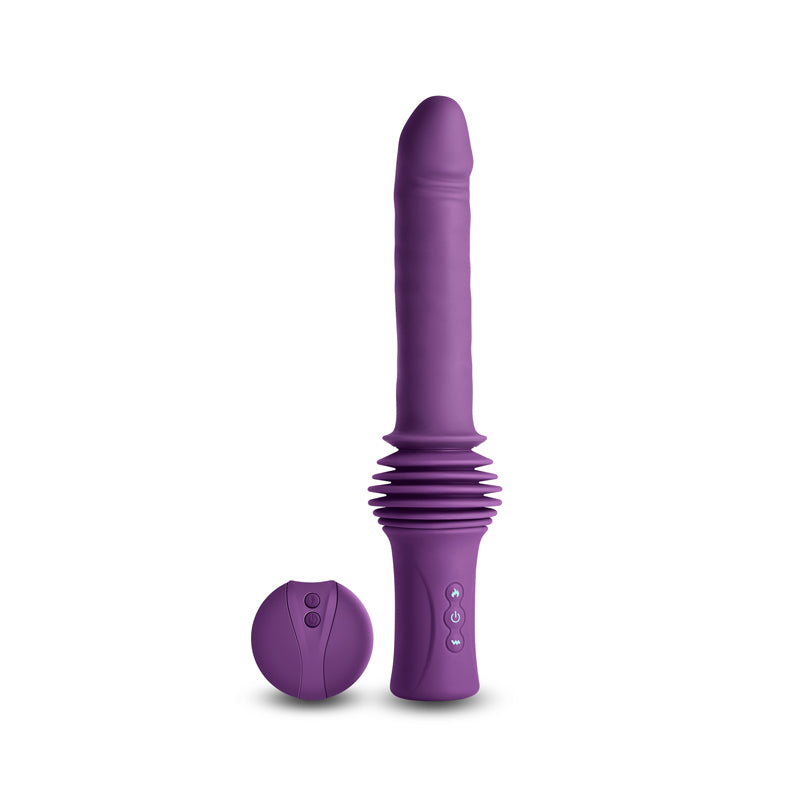 INYA Super Stroker - Purple - Purple 36.8 cm USB Rechargeable Thrusting Vibrator with Remote Control & Stand - NSN-0558-05