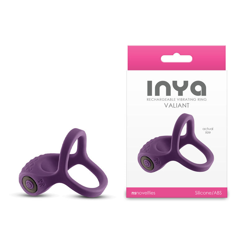 INYA Valiant - Berry - Purple USB Rechargeable Vibrating Cock Ring - NSN-0561-16