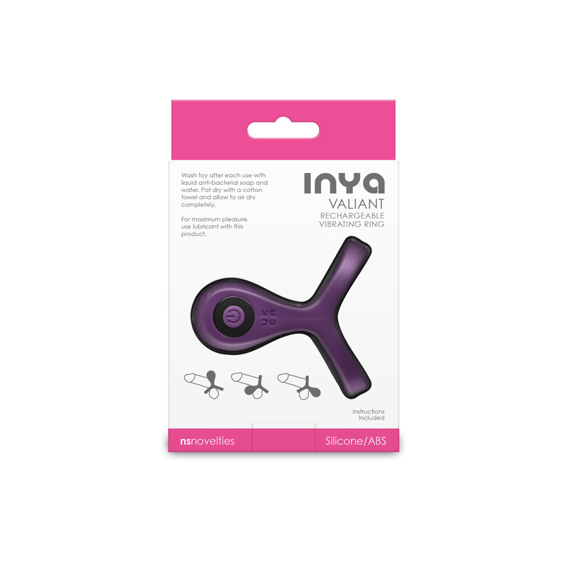 INYA Valiant - Berry - Purple USB Rechargeable Vibrating Cock Ring - NSN-0561-16