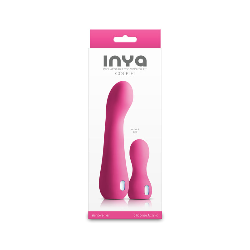INYA Couplet - Pink - Pink USB Rechargeable Vibrators - Set of 2 Sizes - NSN-0561-34
