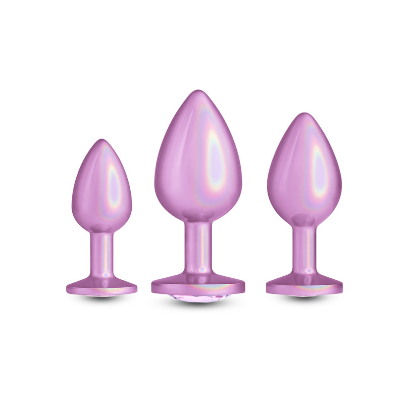 Rear Assets Trainer Kit - Iridescent Pink - Iridescent Pink Metallic Butt Plugs - Set of 3 Sizes - NSN-0960-05