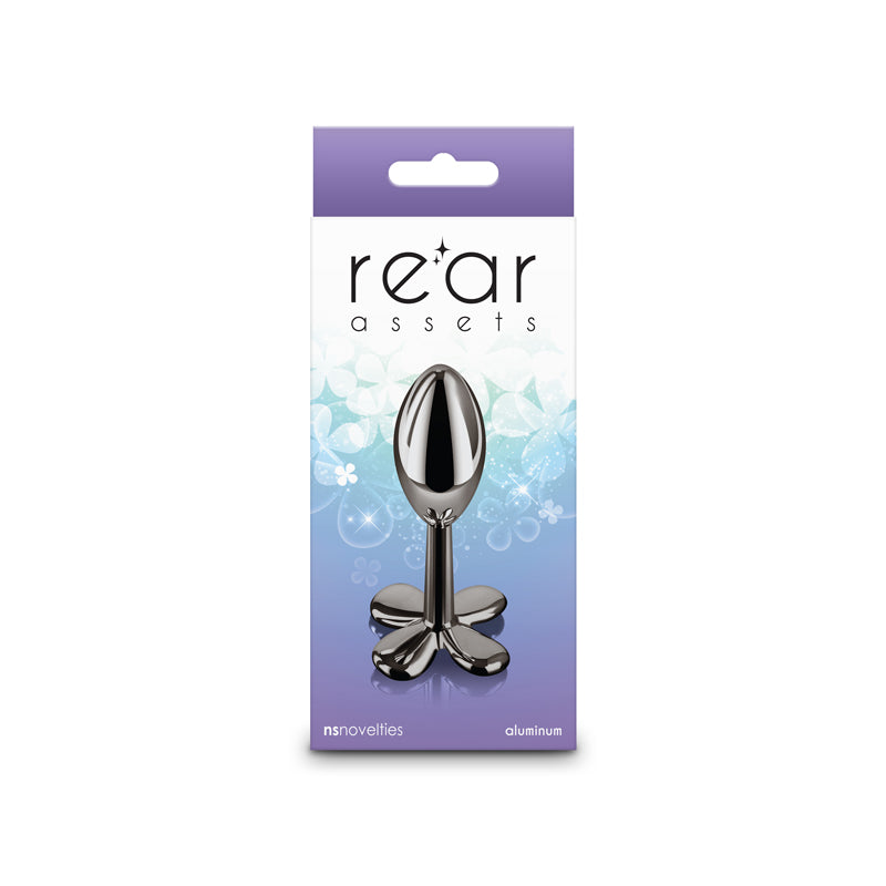 Rear Assets Clover - Gunmetal - Gunmetal 9.2 cm Metallic Butt Plug - NSN-0967-29