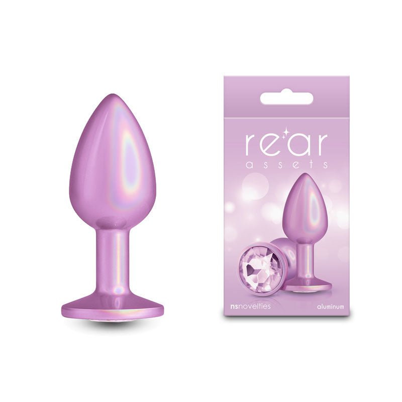Rear Assets Iridescent - Small - Pink - Iridescent Pink 7.1 cm Small Butt Plug - NSN-0968-04